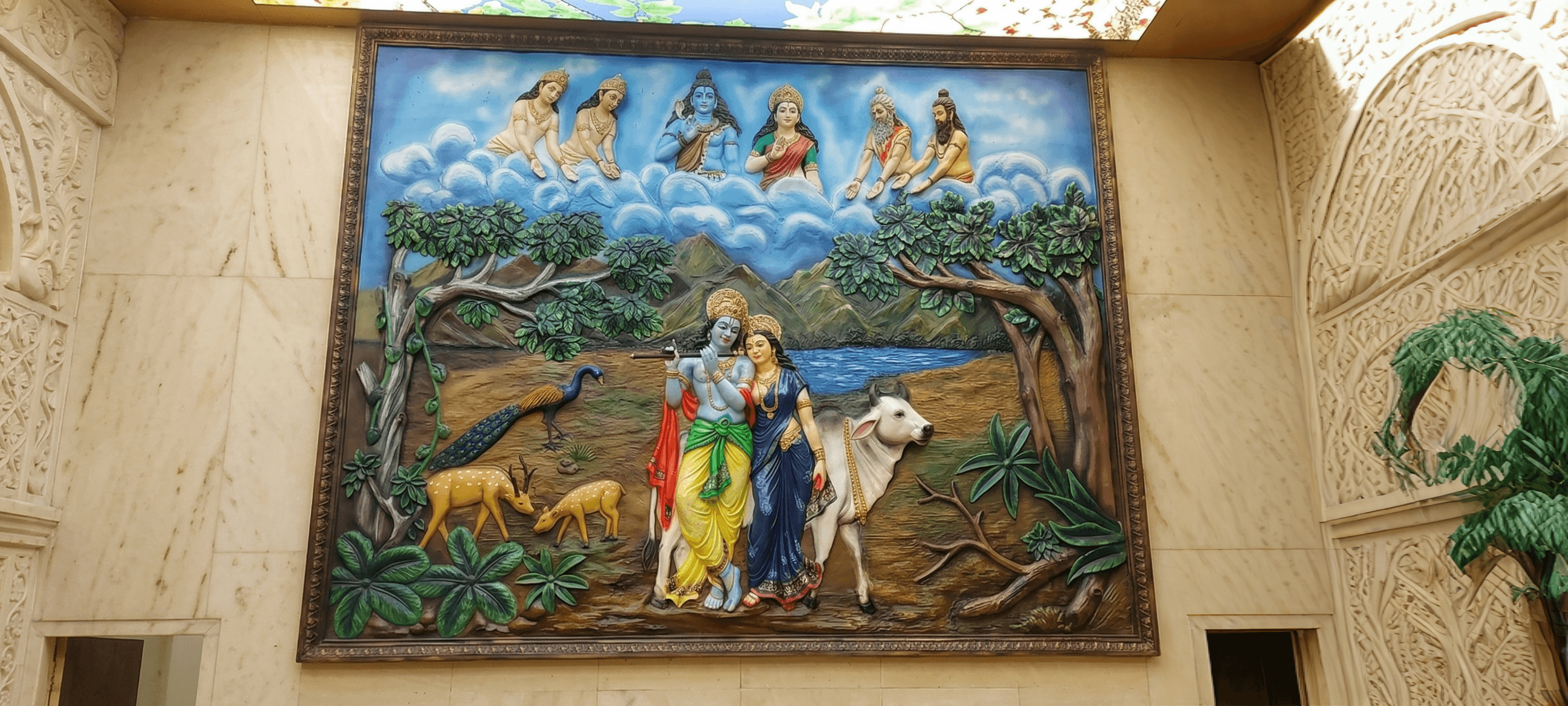 Krishna 3D fiber relief mural thumbnail 4